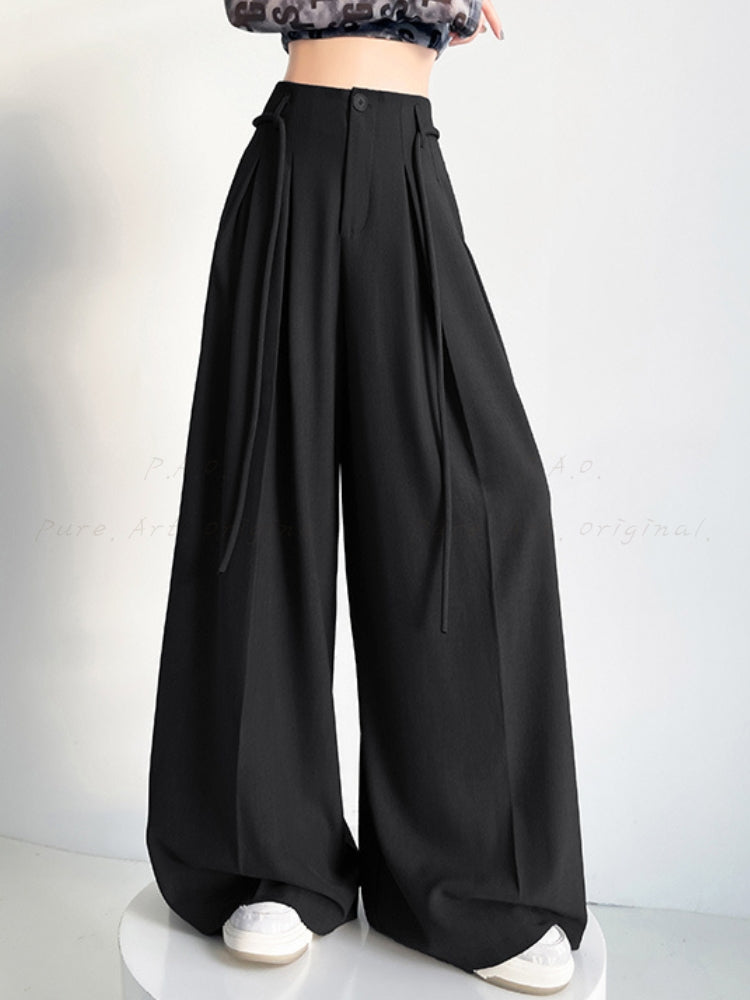 Loose Draped Wide-Leg Casual Pants