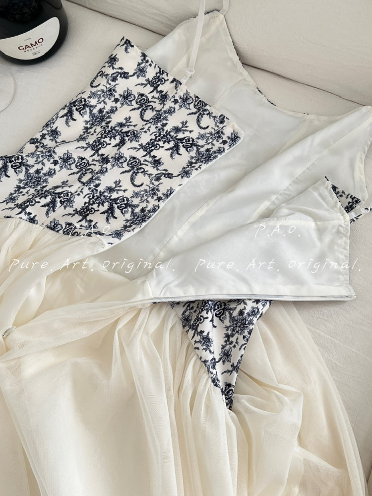 ELARA CORSET TULLE MAXI DRESS