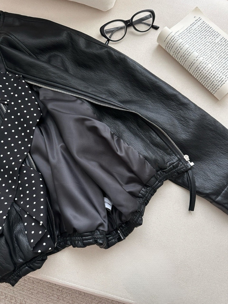 Silk-Scarf Collar Short Jacket