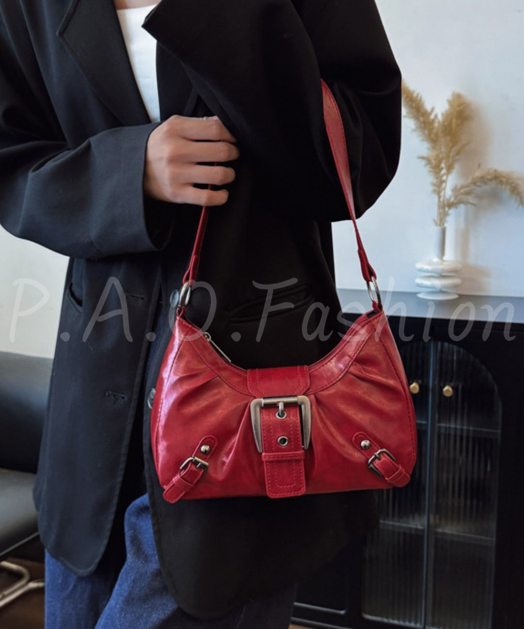 Vintage Moto Ruched Underarm Bag