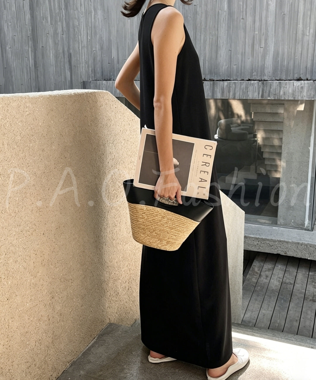 Minimal U-Neck Draped Maxi Dress[Available Now]