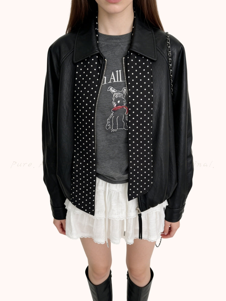 Silk-Scarf Collar Short Jacket