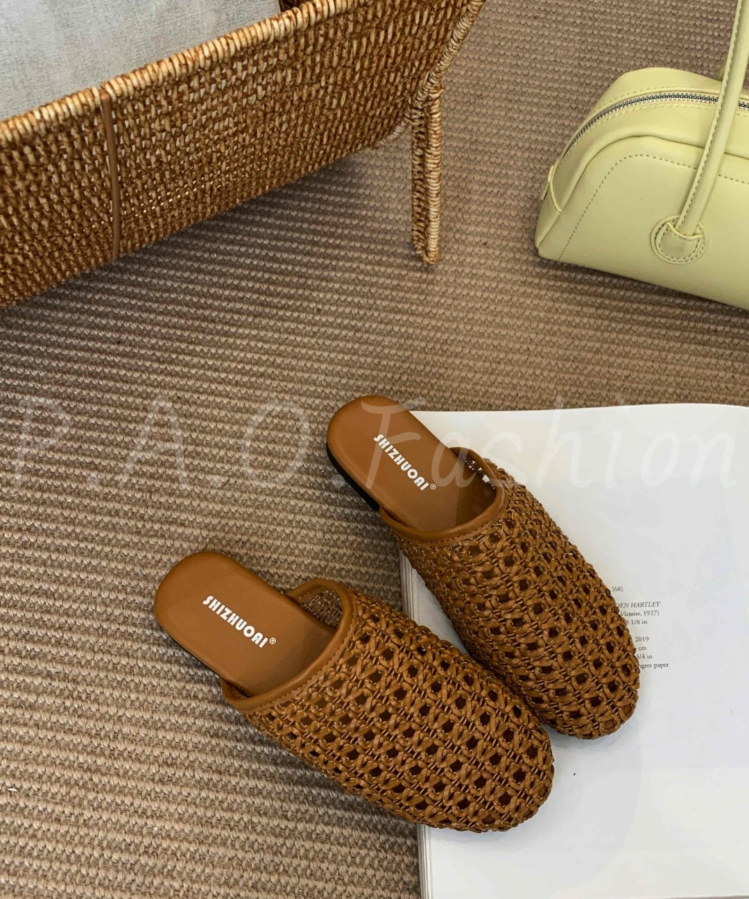 Boho Woven Cutout Mules