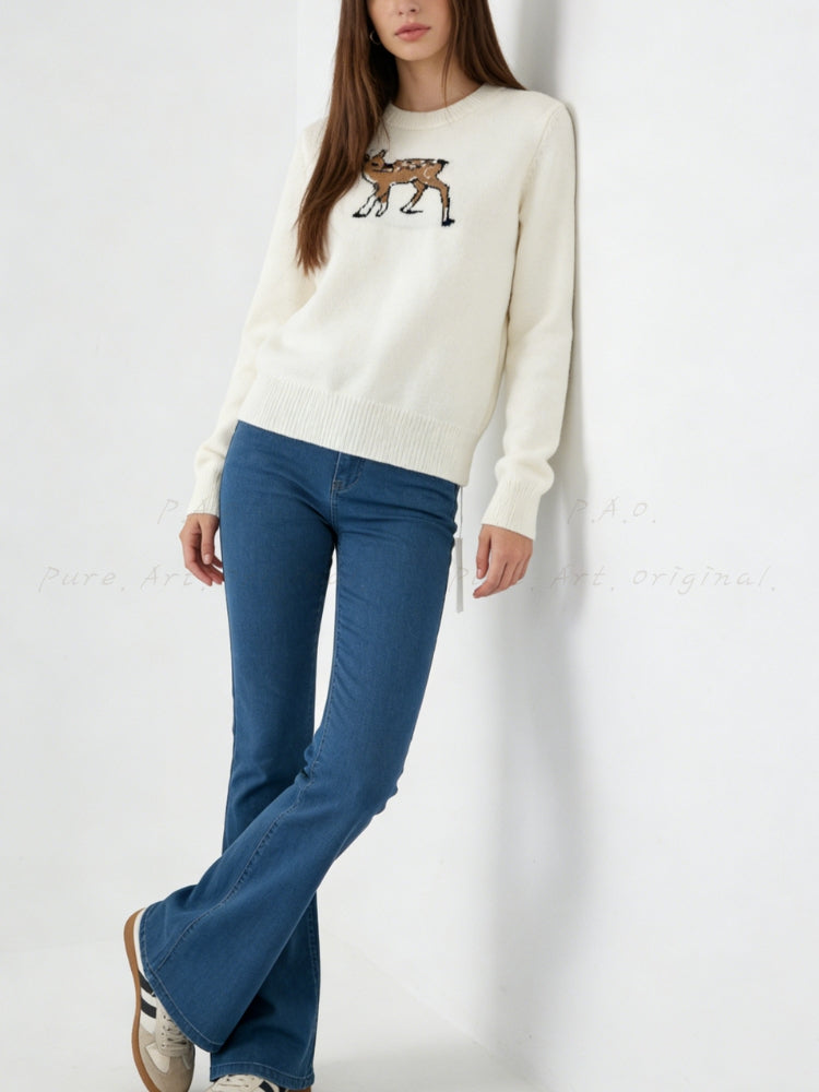 Wool-Blend Sweet Cable Knit Hooded Sweater