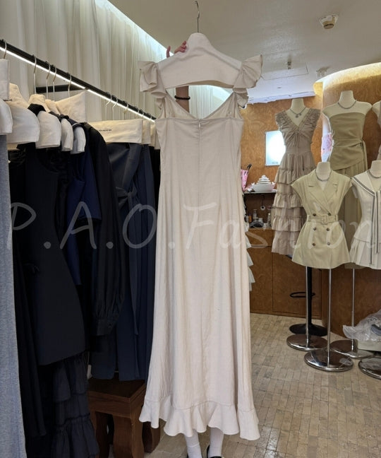 Ruffle V-Neck Mermaid Dress