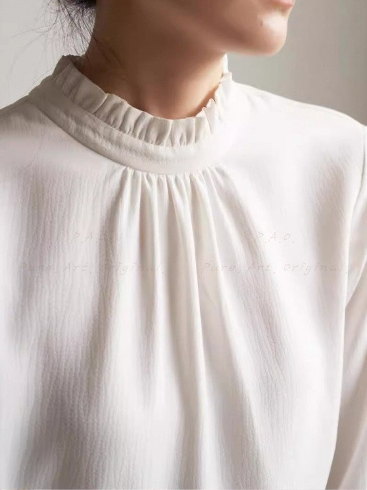 Ruffle Trim Layering Blouse