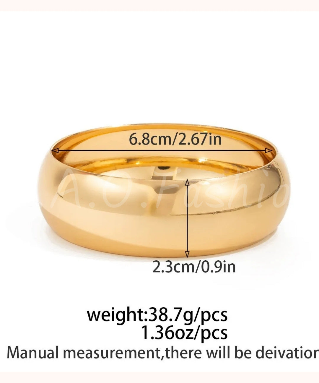 Oversized Glossy Resin Statement Bangle