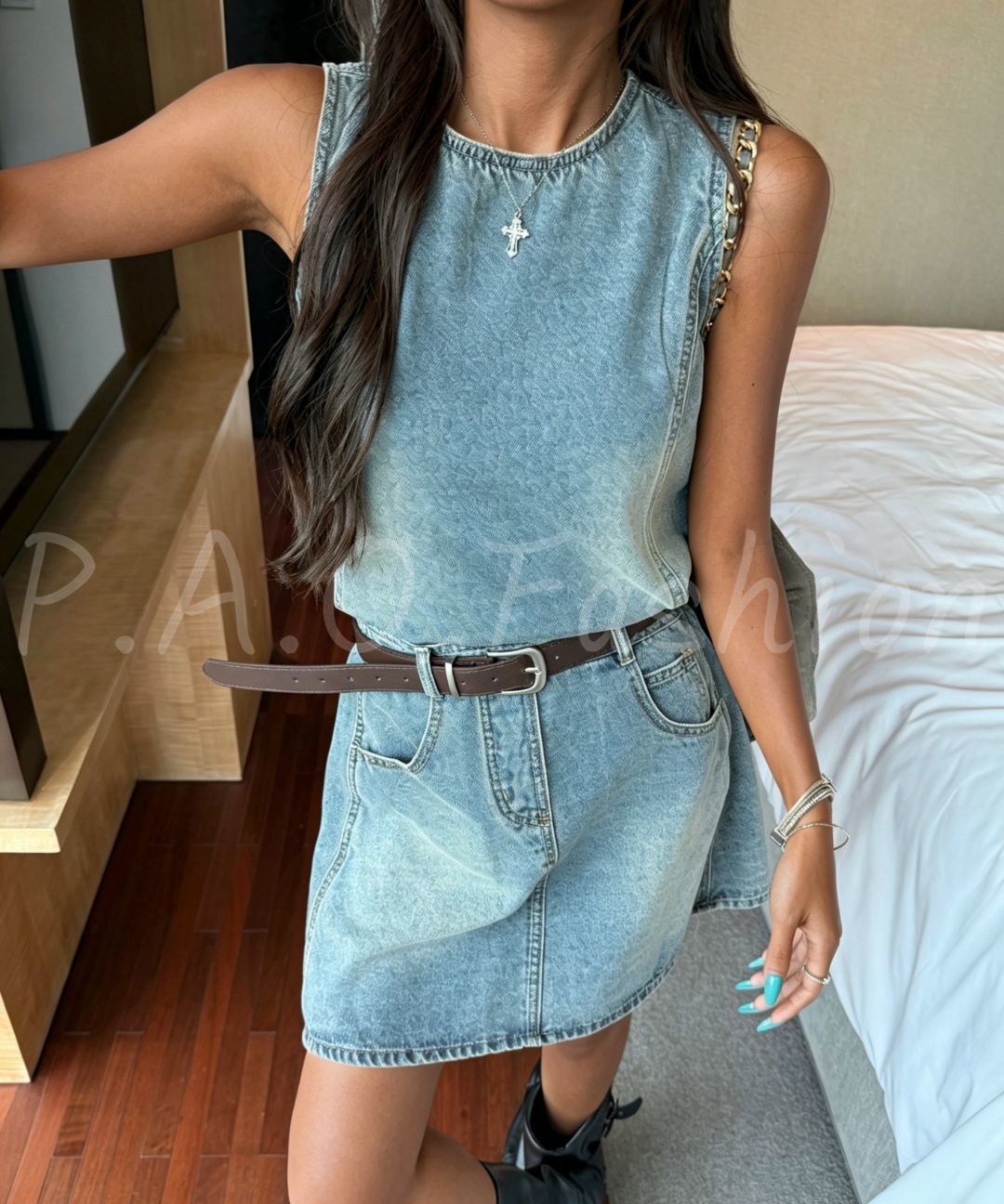 Vintage Wash Denim Mini Dress