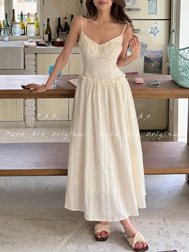 French Corset Waist Maxi Dress