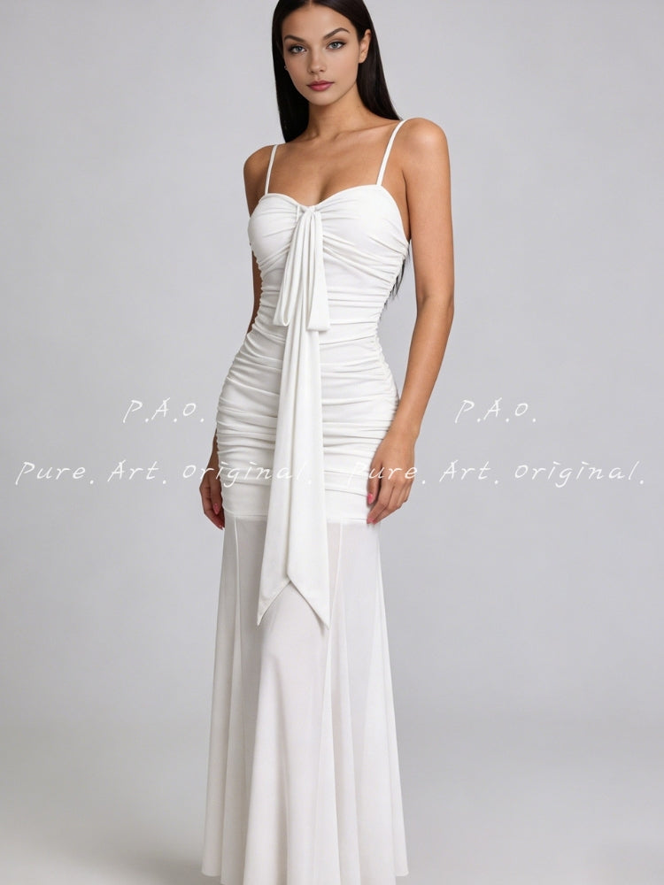 MESH DRAPED CAMI MERMAID DRESS