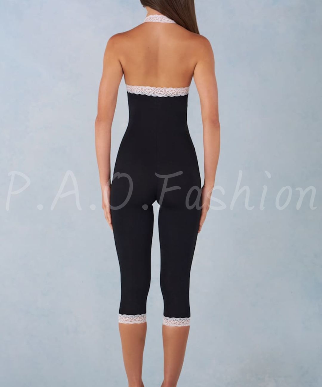 Lace Halter Capri Jumpsuit
