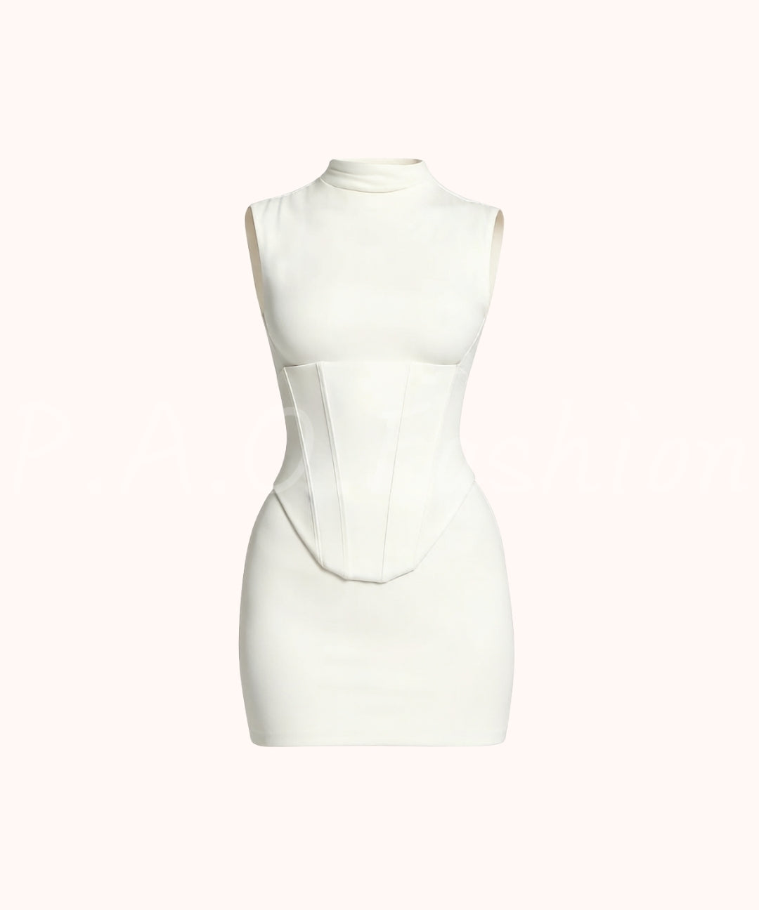 High-Neck Bodycon Mini Dress[Available Now]