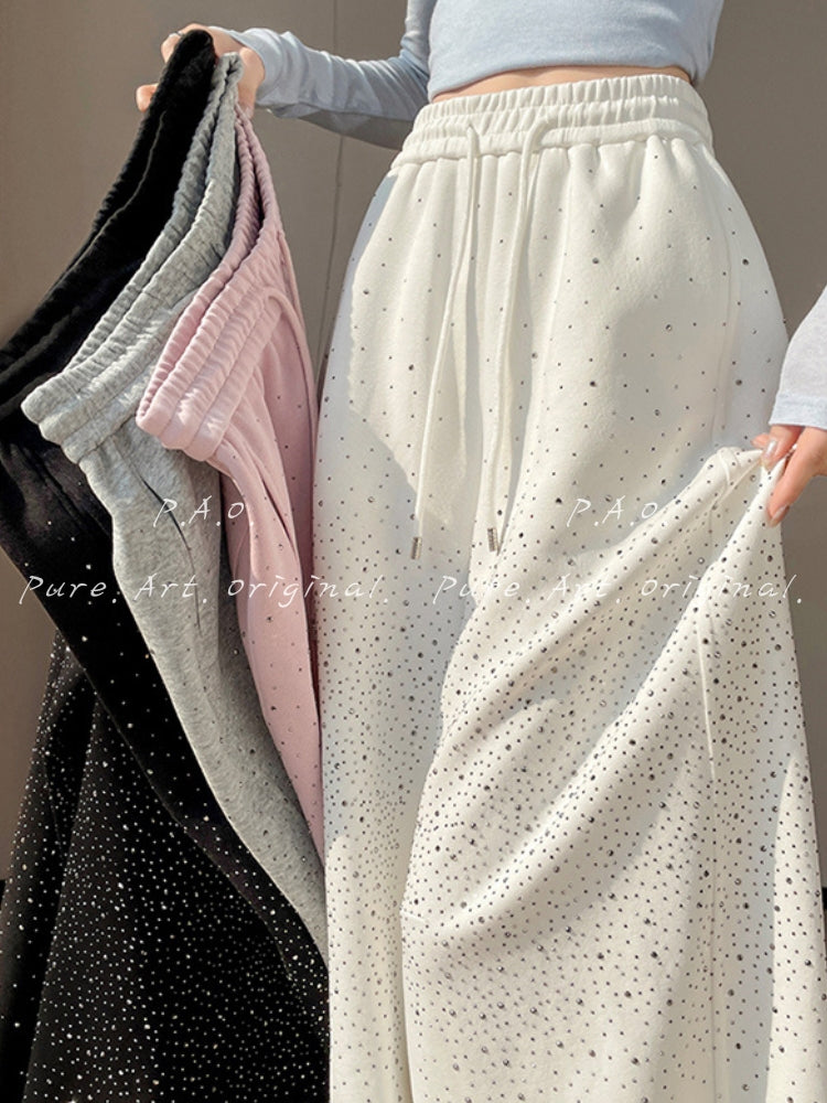 Rhinestone Wide Leg Pants