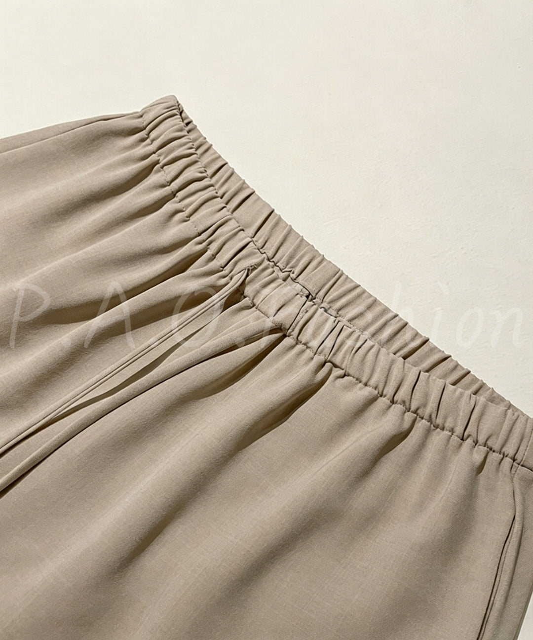 Draped Wide-Leg Pants with Beaded Drawstring[Available Now]