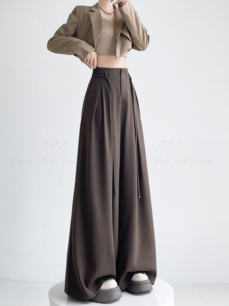 Loose Draped Wide-Leg Casual Pants