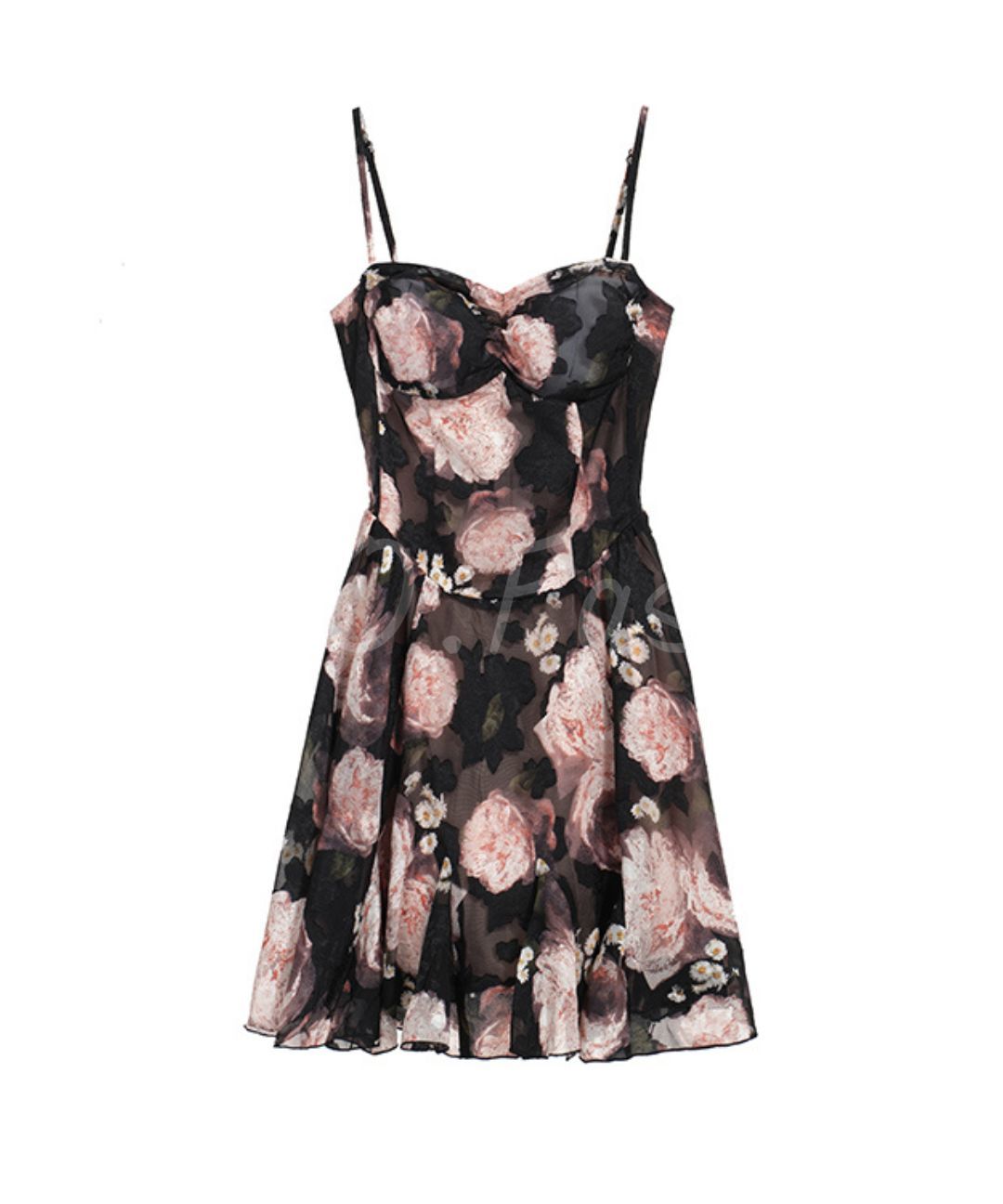 Rose Chiffon Corset Mini Dress