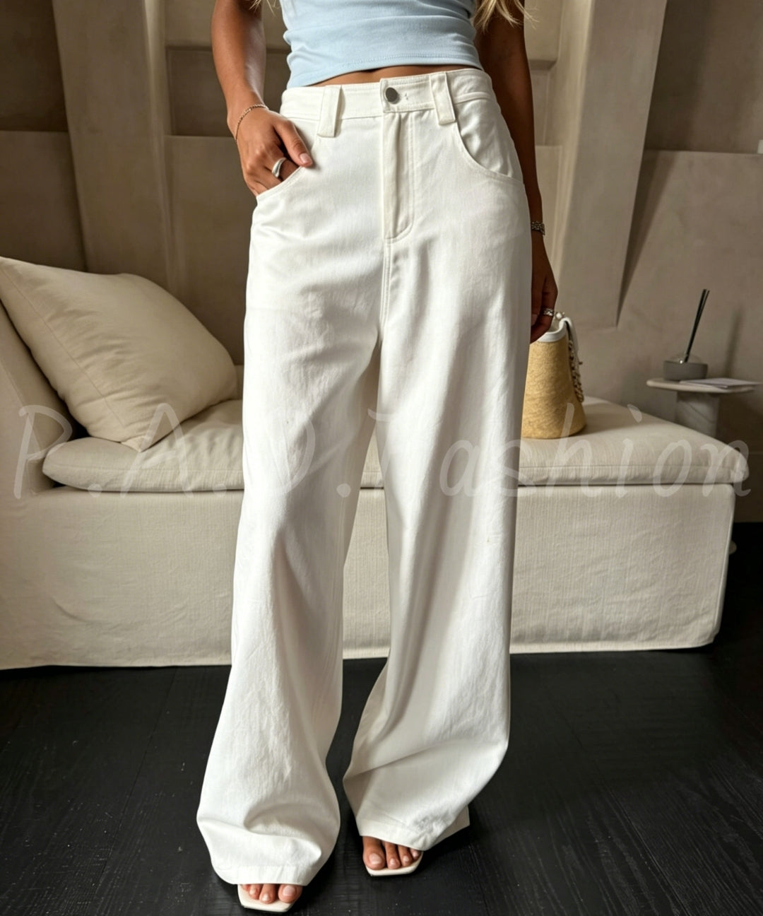 Tencel Cotton Wide-Leg Pants