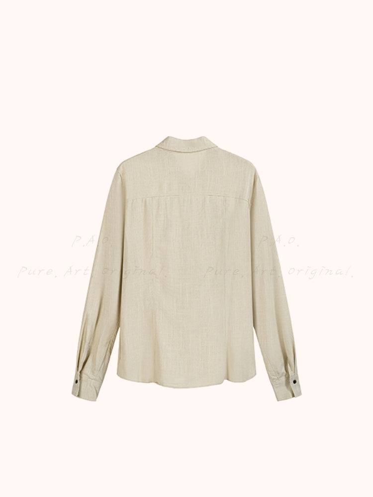 Linen Shirt & Wide-Leg Trousers Two-Piece Set