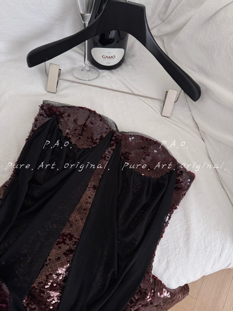 CRIMSON GLIMMER DRESS