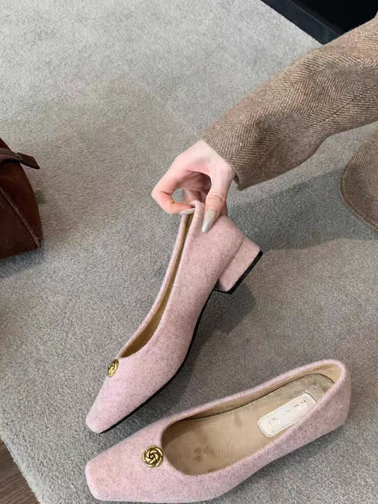 French-Style Mid-Heel Mary Jane Shoes