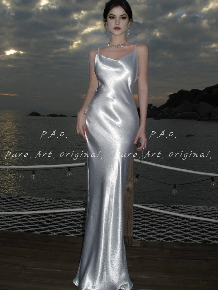 AURELIA SATIN MERMAID SLIP MAXI DRESS