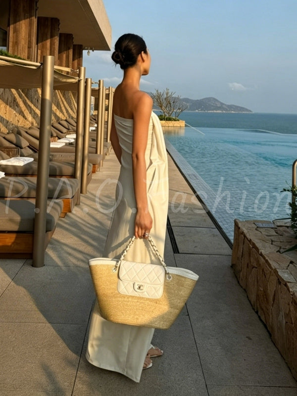 Lyocell Strapless Maxi Dress
