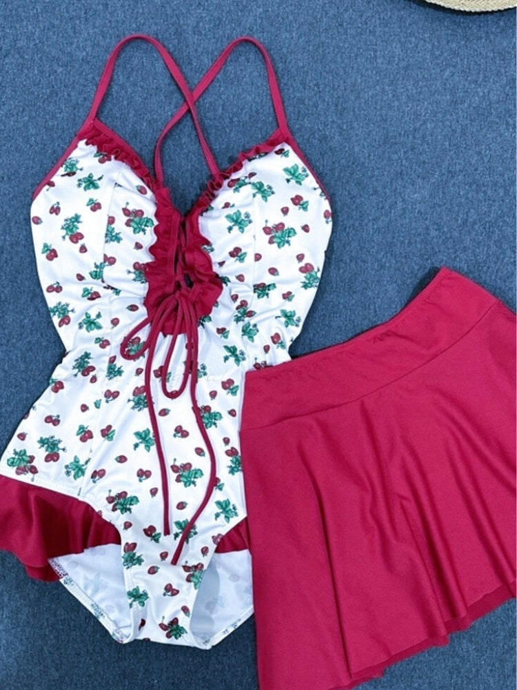 French-Inspired Triangle One-Piece Swimsuit