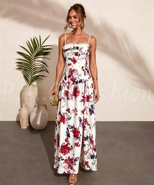 Floral Satin Slip Midi Dress[Available Now]