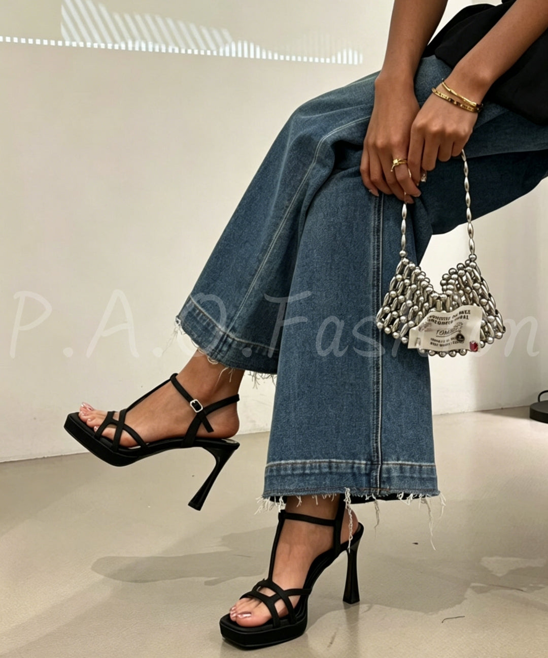 T-Strap Square Toe Heeled Sandals