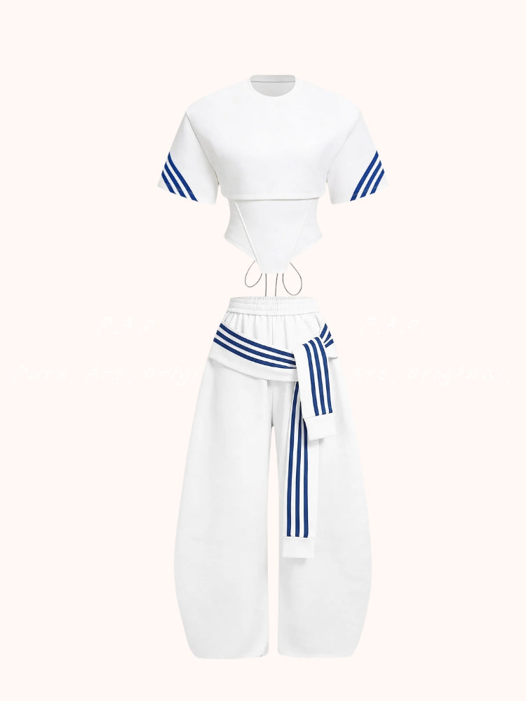 Striped Accent Casual Set