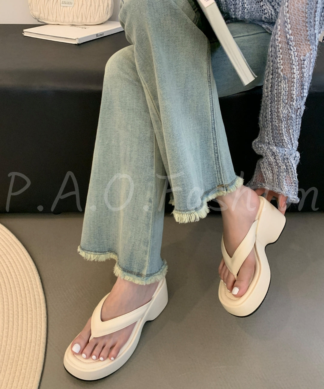 Elevated Platform Thong Sandals