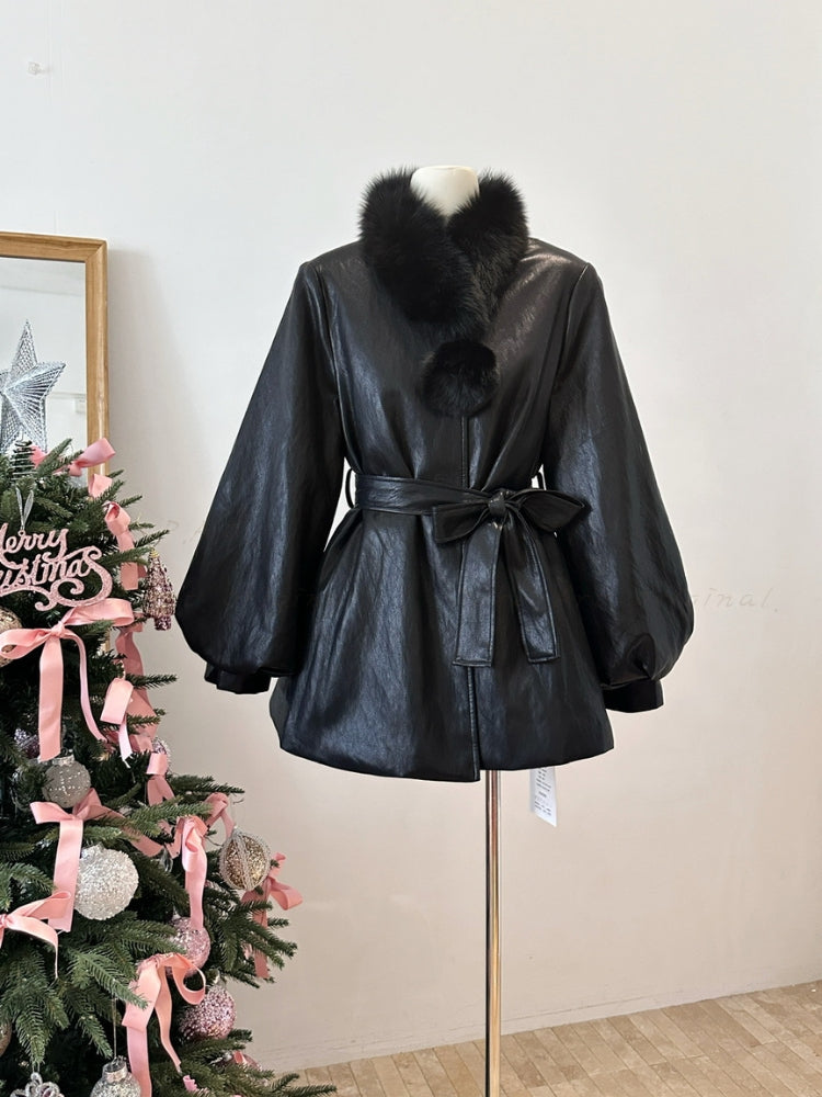 Leather-Style Outerwear Jacket