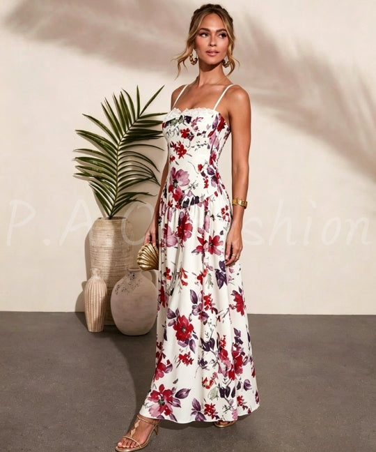 Floral Satin Slip Midi Dress[Available Now]