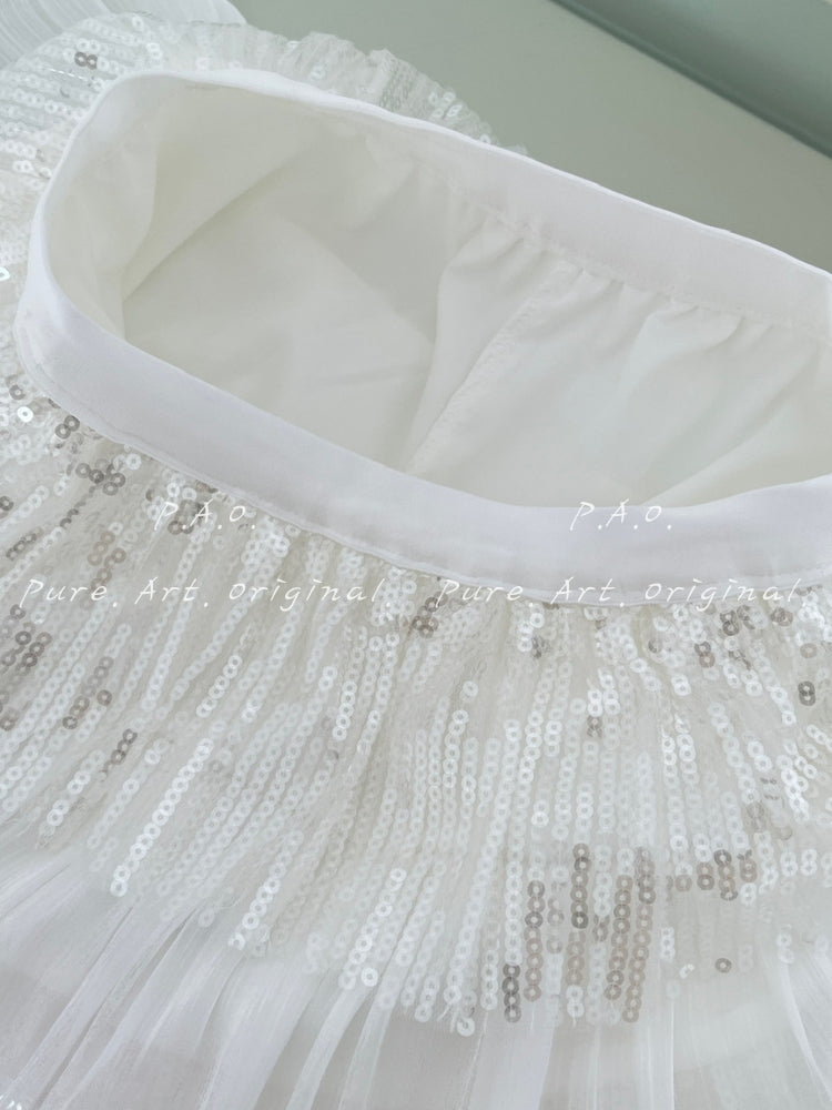 Strapless Ruffle Sequin Mini Dress Set