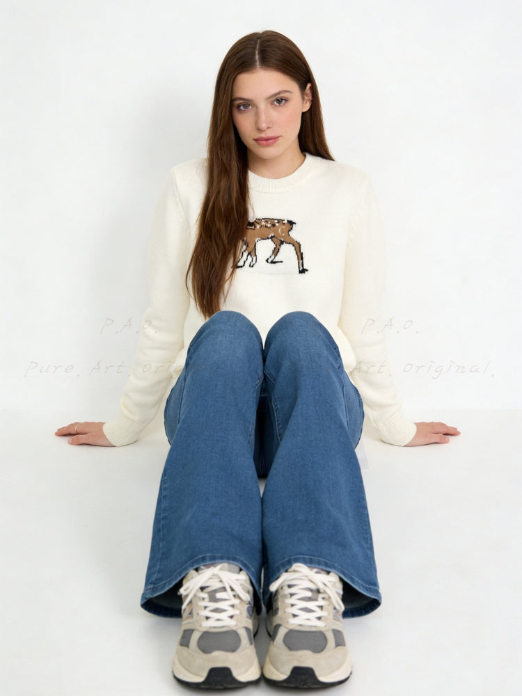 Wool-Blend Sweet Cable Knit Hooded Sweater