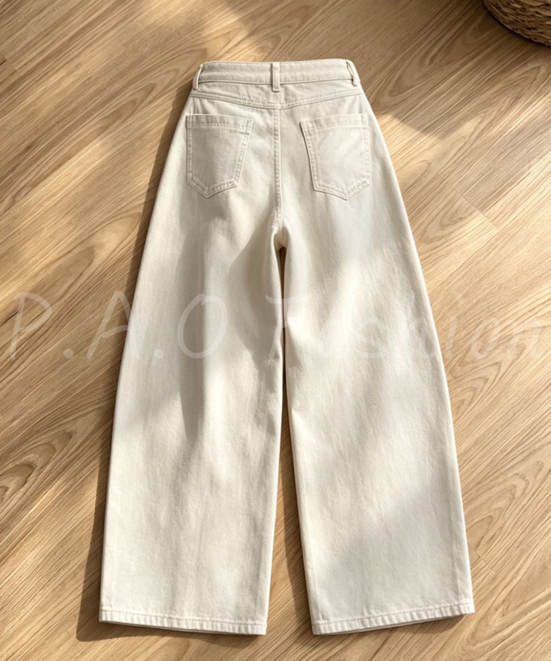 High Waist Button Front Wide Leg Jeans