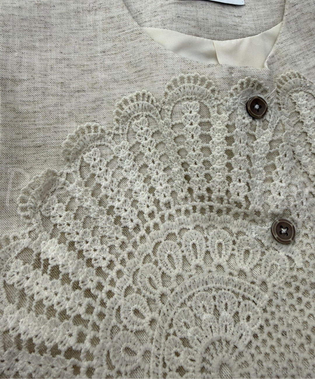 Tencel Linen Crochet Vest & Wrap Skort Set