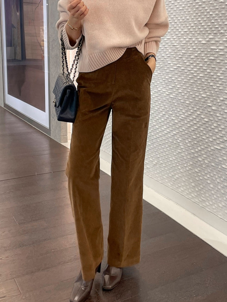 Corduroy Wide-Leg Pants
