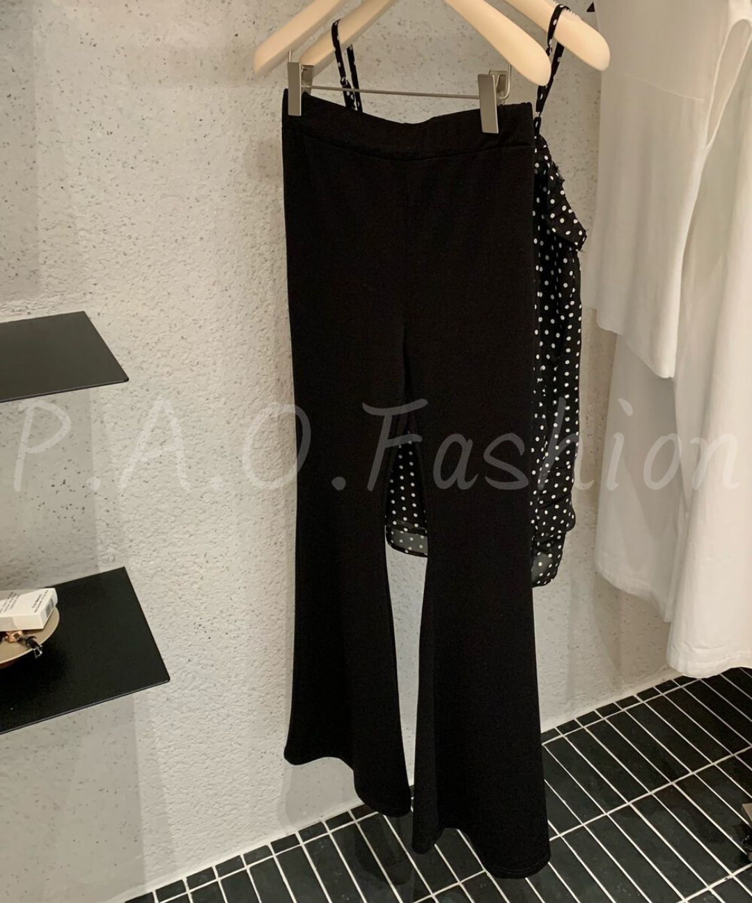 French Polka Dot Ruffle Cami & Wide-Leg Pants Set