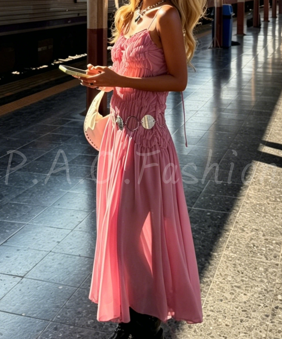 Ruched Strap Maxi Dress[Available Now]