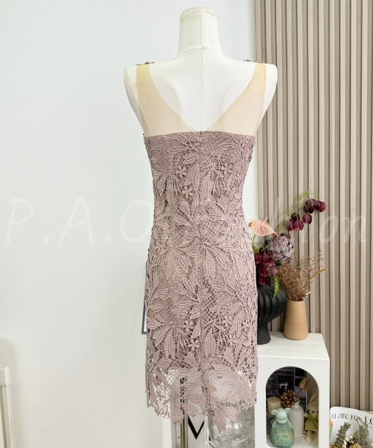 Sleeveless Lace Bodycon Mini Dress