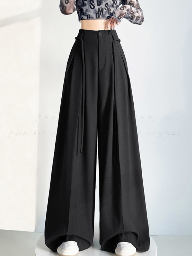 Loose Draped Wide-Leg Casual Pants