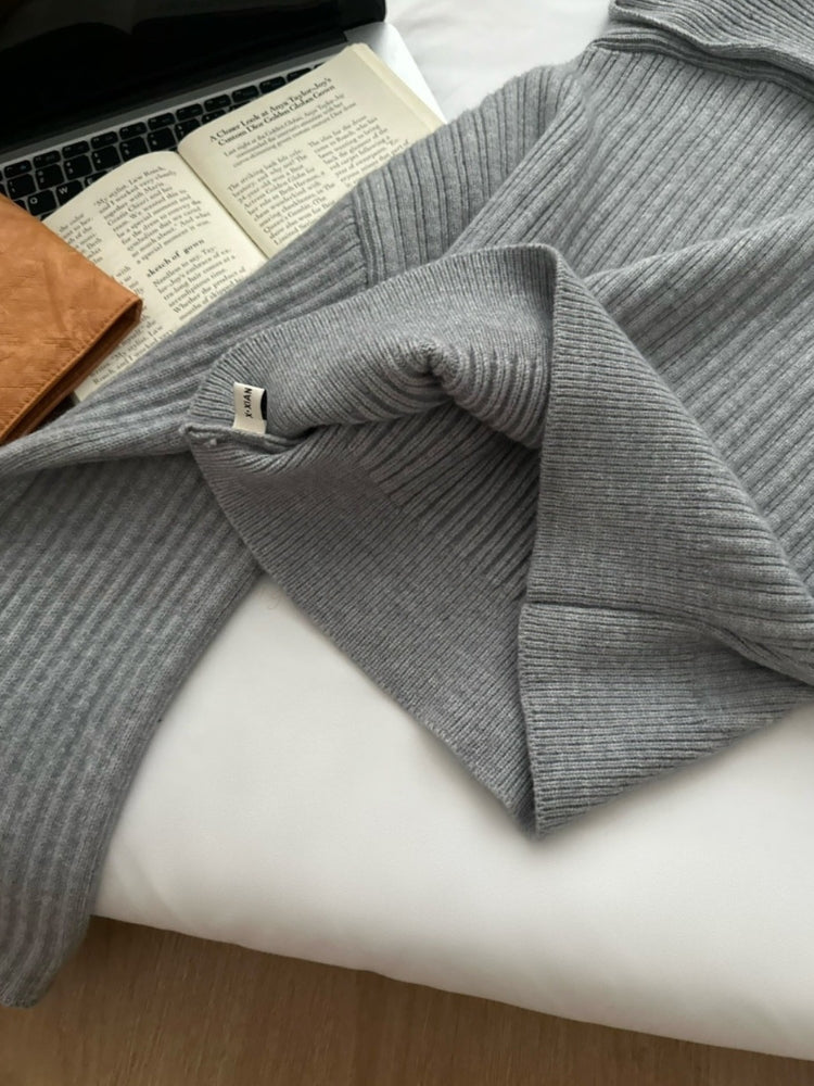 Off-Shoulder Knit Sweater & Relaxed Shorts Two-Piece Set