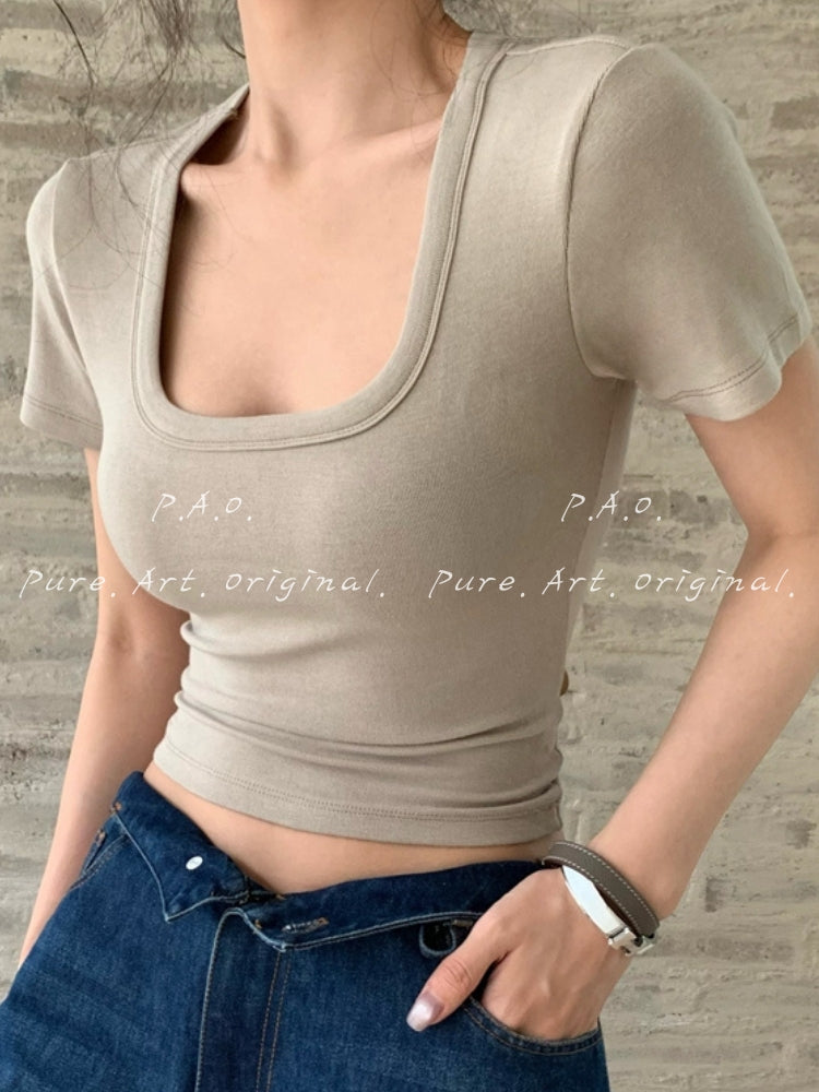 Sculpt Fit U-Neck Crop Tee