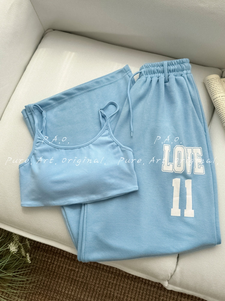 Haven Leisure Ribbed Tank & Wide‑Leg Sweatpants Set