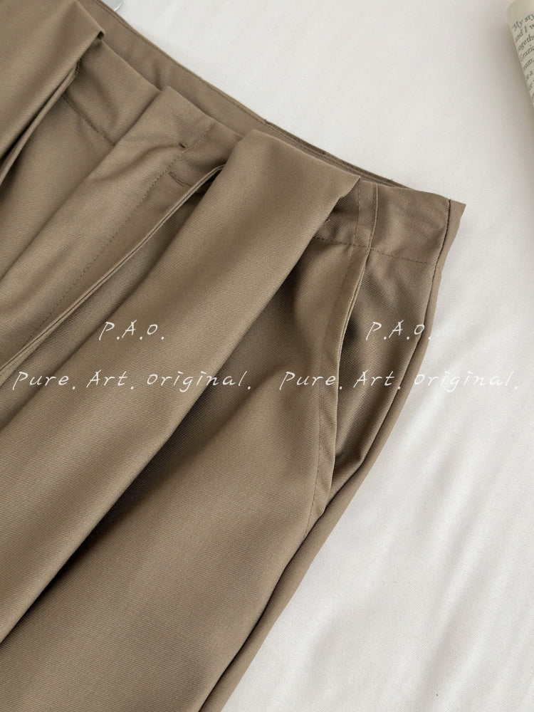 Effortless Drapey Wide‑Leg Casual Pants