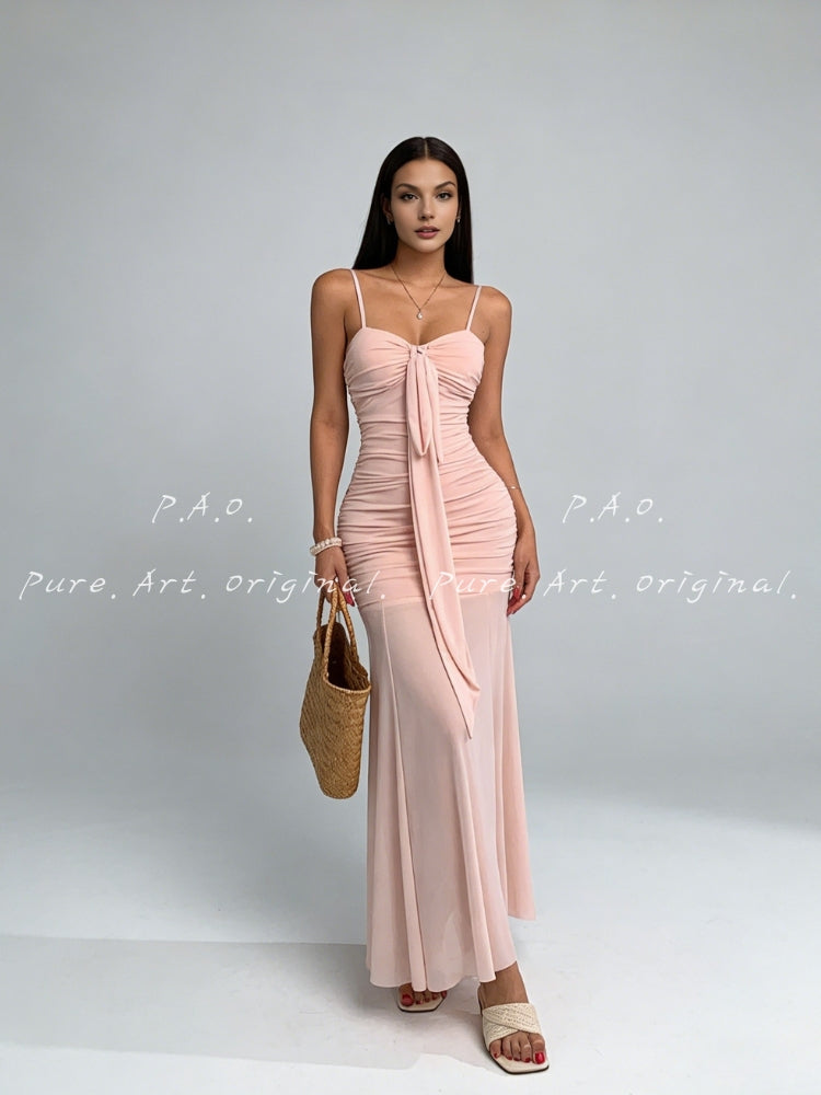 MESH DRAPED CAMI MERMAID DRESS