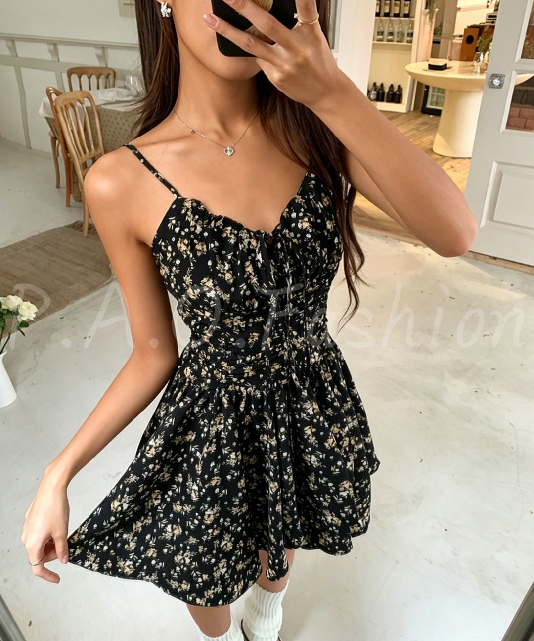 Floral Ruched Mini Dress