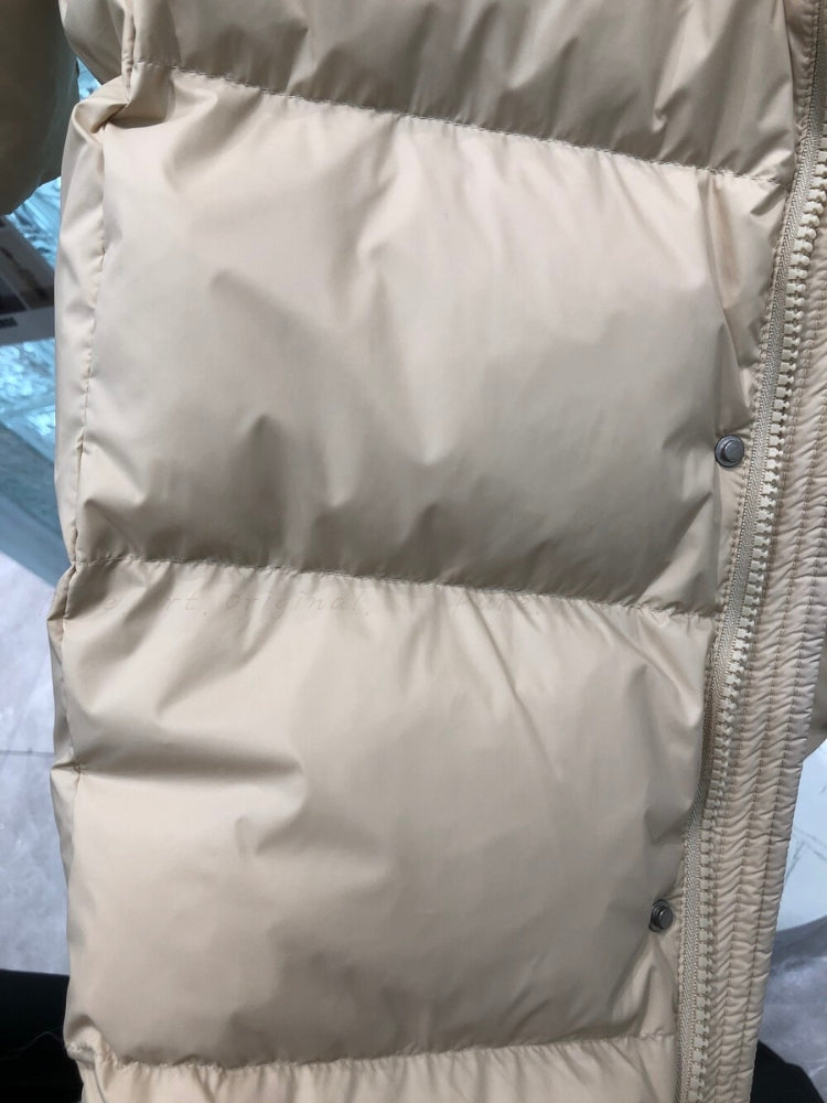 Minimalist Long Down Coat with Detachable Hood