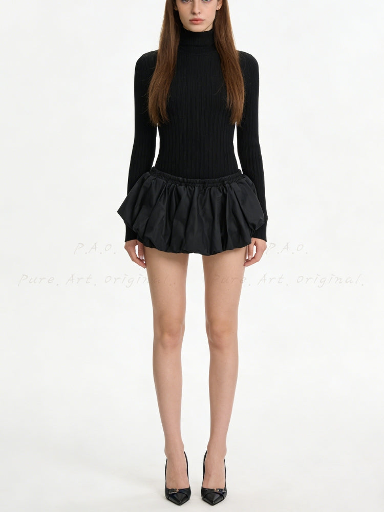 PU Leather Mini Skort